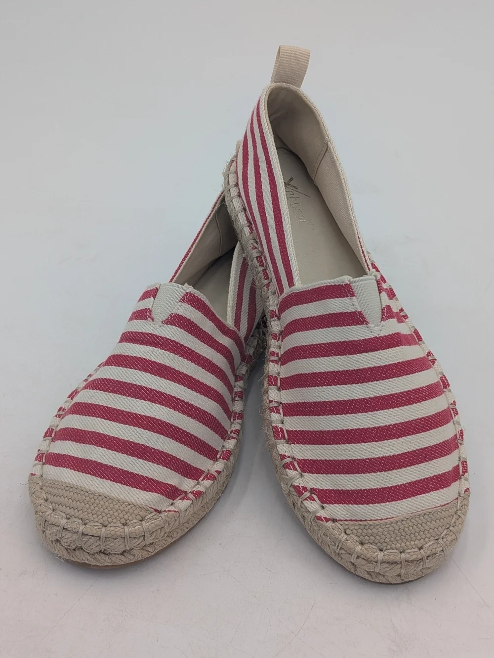 Brand-New Xappeal Maisie Sz 6M Red & White Natural Jute Espadtille With Pull-Tab